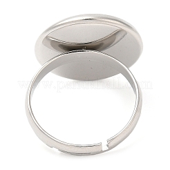 Non-Tarnish 304 Stainless Steel Adjustable Ring Findings&nbsp;STAS-R123-13P