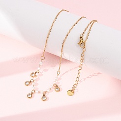 304 Stainless Steel Crystal Rhinestone Pendant Necklaces for Women&nbsp;NJEW-F378-01G-03