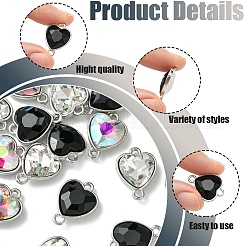 18Pcs 3 Colors Alloy Glass Links/Connectors&nbsp;GLAA-FS0001-95