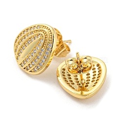 Brass Micro Pave Cubic Zirconia Stud Earrings&nbsp;EJEW-C066-13G