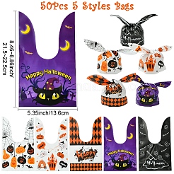 50Pcs 5 Styles Rabbit Shaped Halloween Candy Plastic Bags&nbsp;ABAG-FS0001-08A