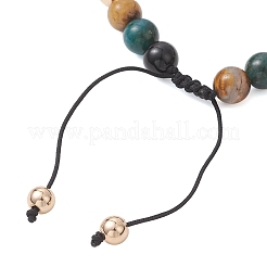Natural & Synthetic Mixed Gemstone Beads Braided Beaded Bracelets for Women Men&nbsp;BJEW-JB13425-01