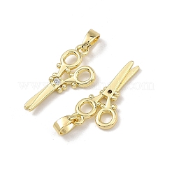 Brass Micro Pave Clear Cubic Zirconia Pendants&nbsp;CU-L277-08G