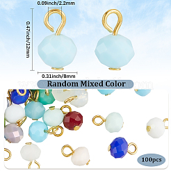 100Pcs Electroplate Imitation Jade Glass Charms&nbsp;PALLOY-BM00005