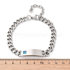 201 Stainless Steel Cuban Link Chain Bracelets&nbsp;BJEW-B078-162P