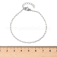 304 Stainless Steel Paperpclip Chains Bracelets for Women&nbsp;BJEW-U043-01P