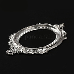 Zinc Alloy Pendant Cabochon Settings&nbsp;FIND-WH050-70S