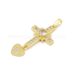 Brass Micro Pave Cubic Zirconia Pendants&nbsp;KK-D317-111G