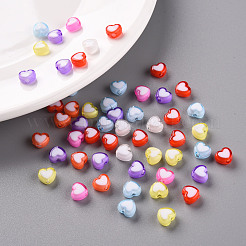 Transparent Heart Acrylic Beads&nbsp;TACR-S117-M