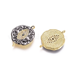 Brass Micro Pave Cubic Zirconia Links Connectors&nbsp;ZIRC-G161-33B