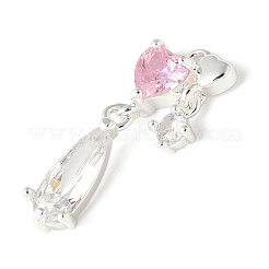 Brass Micro Pave Cubic Zirconia Pendants&nbsp;KK-A253-06S-01