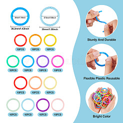 140Pcs 14 Styles Plastic Twisted Loose Leaf Book Binder Hinged Rings&nbsp;FIND-TA0008-26