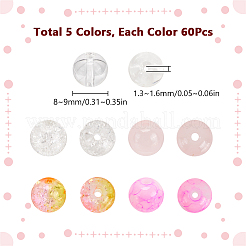 300Pcs 5 Colors Transparent Glass Beads&nbsp;GLAA-SC0002-42A