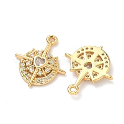 Brass Micro Pave Cubic Zirconia Pendants&nbsp;KK-A281-24G-01
