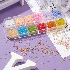 12 Style 12/0 Glass Seed Beads&nbsp;SEED-YW0001-49B