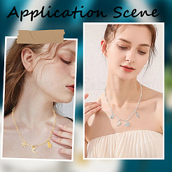 10Pcs 2 Colors Stainless Steel Paperclip Chain Necklaces for Women Men&nbsp;NJEW-SC0001-39