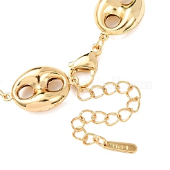304 Stainless Steel Coffee Bean Link Chain Bracelets&nbsp;BJEW-D359-14B-G