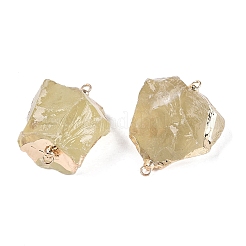 Raw Rough Natural Lemon Jade(Heated) Nuggets Connector Charms&nbsp;G-Q606-08C