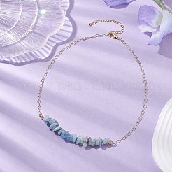 Natural Aquamarine Chip Bib Necklaces&nbsp;NJEW-JN04950-04