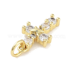 Rack Plating Brass Clear Cubic Zirconia Pendants&nbsp;KK-M293-13G