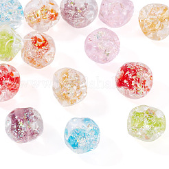 14Pcs 7 Colors Handmade Foil Lampwork Beads&nbsp;FOIL-TA0001-07