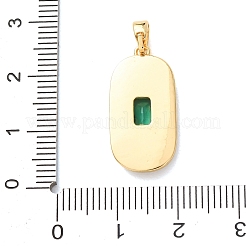 Natural Paua Shell Brass Pendants&nbsp;KK-C264-04G