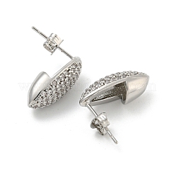 Oval Clear Cubic Zirconia Stud Earrings&nbsp;EJEW-N054-45P