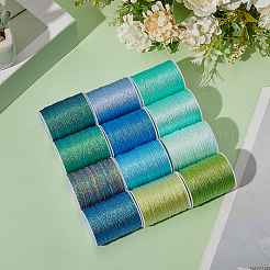 12 Rolls 12 Colors Metallic Sewing Thread&nbsp;OCOR-CY0002-02D