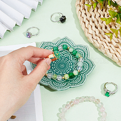 1Pc Mandala Flower Shape Porcelain Jewelry Plate&nbsp;DJEW-SC0001-08