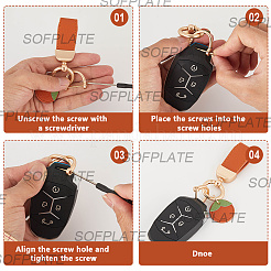 2Pcs Alloy PU Leather Pendant Keychain&nbsp;AJEW-SP0002-36