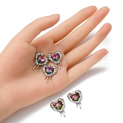 Rack Plating Alloy Glass Pendants&nbsp;FIND-YW0001-86B