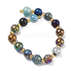 Electroplated Natural Druzy Geode Crystal Beads Strands&nbsp;G-G459-02J