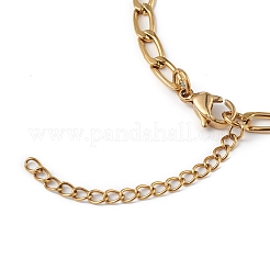 Ion Plating(IP) Enamel Starfish Charm Bracelet with Curb Chains&nbsp;BJEW-G669-26G
