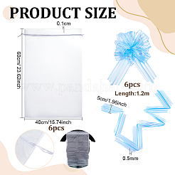 6Pcs Rectangle Organza Packing Drawstring Bags&nbsp;ABAG-PH0001-81B