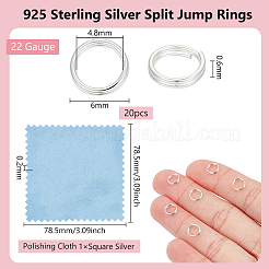 925 Sterling Silver Split Jump Rings&nbsp;FIND-BC0005-42B