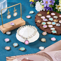 40Pcs 2 Colors UV Plating Alloy with Mixed Color Glass Rhinestone Pendants&nbsp;FIND-PJ0001-40