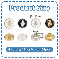 64Pcs 4 Styles Alloy Buttons&nbsp;FIND-OC0013-16