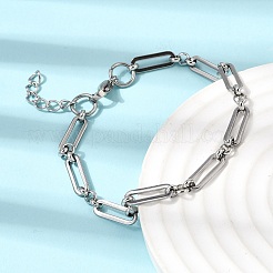 304 Stainless Steel Paperclip Chains Bracelet & Necklace Jewelry Sets&nbsp;SJEW-L199-21P
