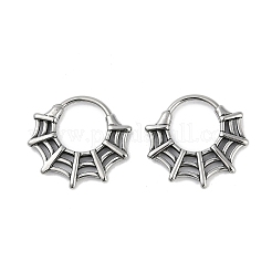 Spider Web 316 Surgical Stainless Steel Hoop Earrings&nbsp;EJEW-G416-40AS