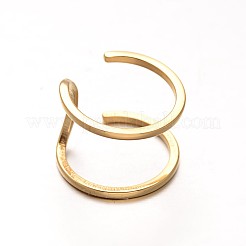 Simple 304 Stainless Steel Wide Band Hollow Cuff Rings&nbsp;RJEW-F046-18-17mm