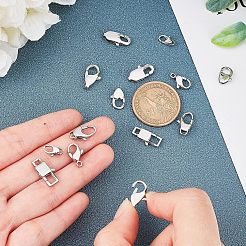 14Pcs 7 Style Polished 316 Surgical Stainless Steel Lobster Claw Clasps&nbsp;STAS-UN0023-46