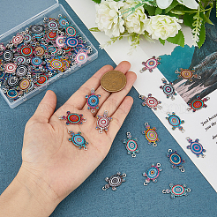 72Pcs 12 Colors Alloy Enamel Connector Charms&nbsp;ENAM-DC0001-61