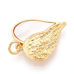 Brass Micro Pave Clear Cubic Zirconia Pendants&nbsp;KK-N268-46G