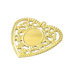 Rack Plating Iron Hollow Big Pendant Cabochon Settings&nbsp;IFIN-Q134-03G