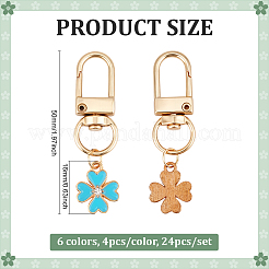 24Pcs 6 Colors Flower Alloy Enamel Pendant Decorations&nbsp;HJEW-PH02140