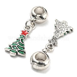 Rack Plating Brass Enamel European Dangle Charms&nbsp;KK-D038-07AS