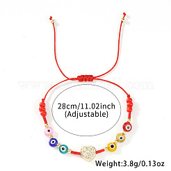 Brass & Glass Seed Beads & Lampwork Beads Braided Bead Bracelets for Women&nbsp;SD3606-1