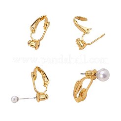 Brass Clip-on Earring Converters Findings&nbsp;KK-Q115-G
