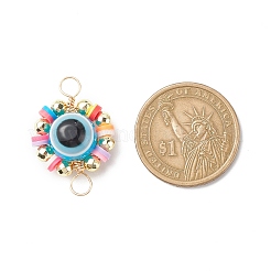 Evil Eye Plastic Copper Wire Wrapped Connector Charms&nbsp;PALLOY-JF01937