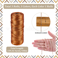 3 Rolls 3 Colors Polyester Cords&nbsp;OCOR-CP0001-25A